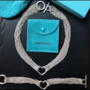 .925 Tiffany & Co. open heart necklace & bracelet